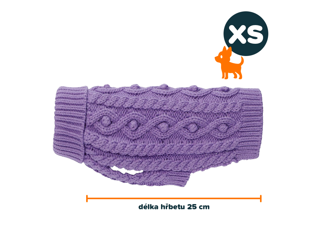 PAIKKA Knit svetr fialová XS | 25 cm