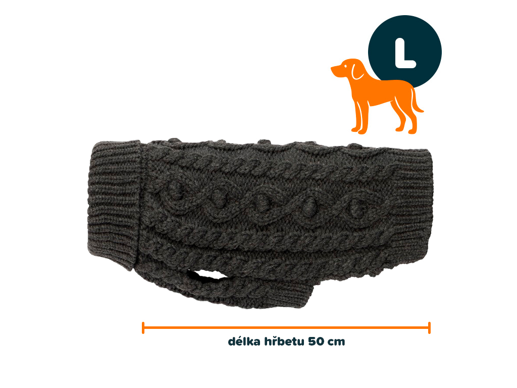 PAIKKA Knit svetr šedá L | 50 cm