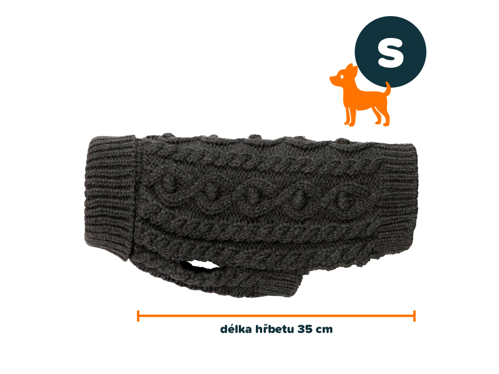 PAIKKA Knit svetr šedá S | 35 cm
