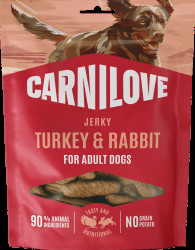 Pamlsek CARNILOVE Jerky pro dospělé psy krůta a králík 100 g