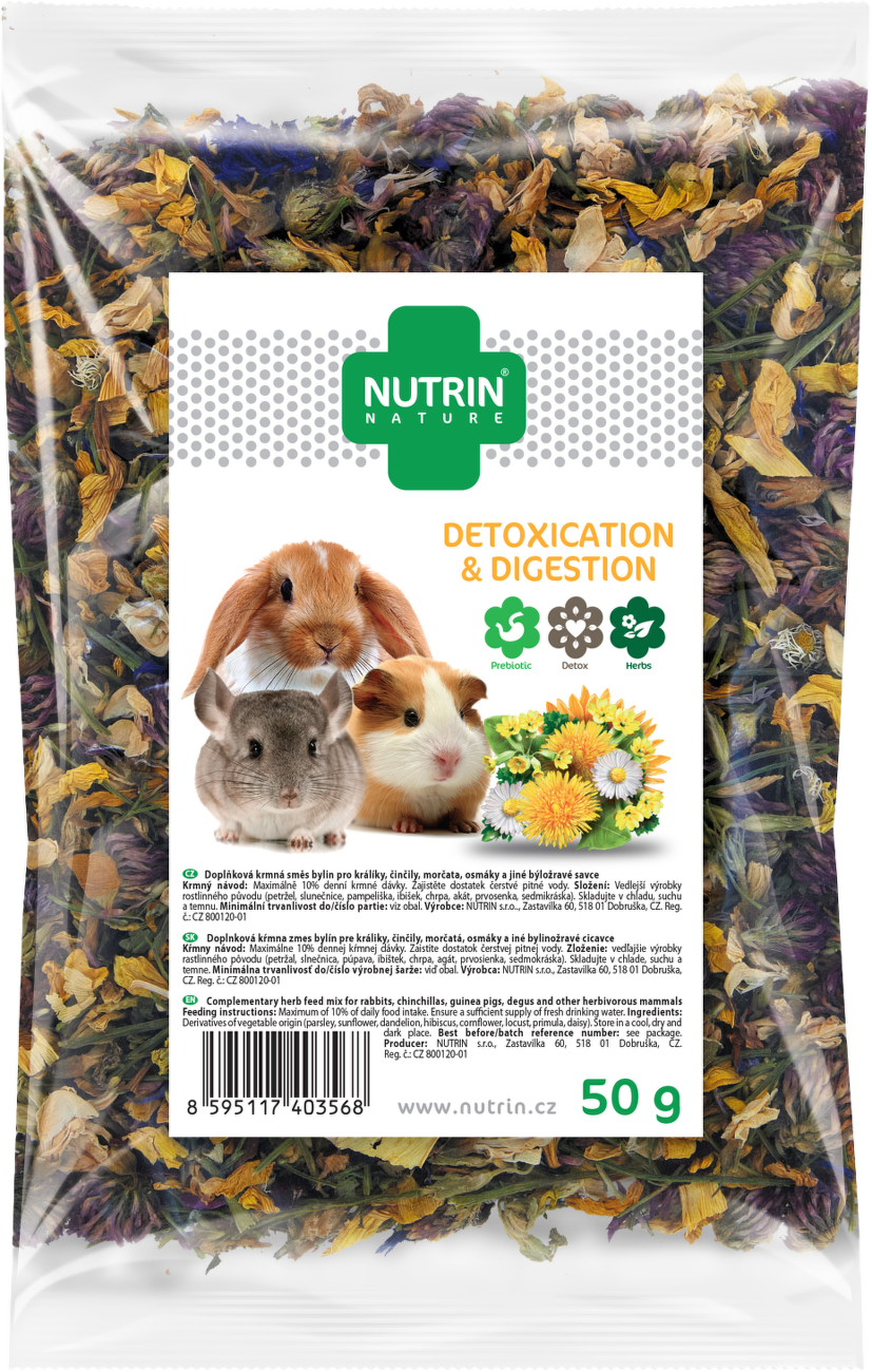 Pamlsek NUTRIN Nature Detoxication & Digestion pro hlodavce 50g