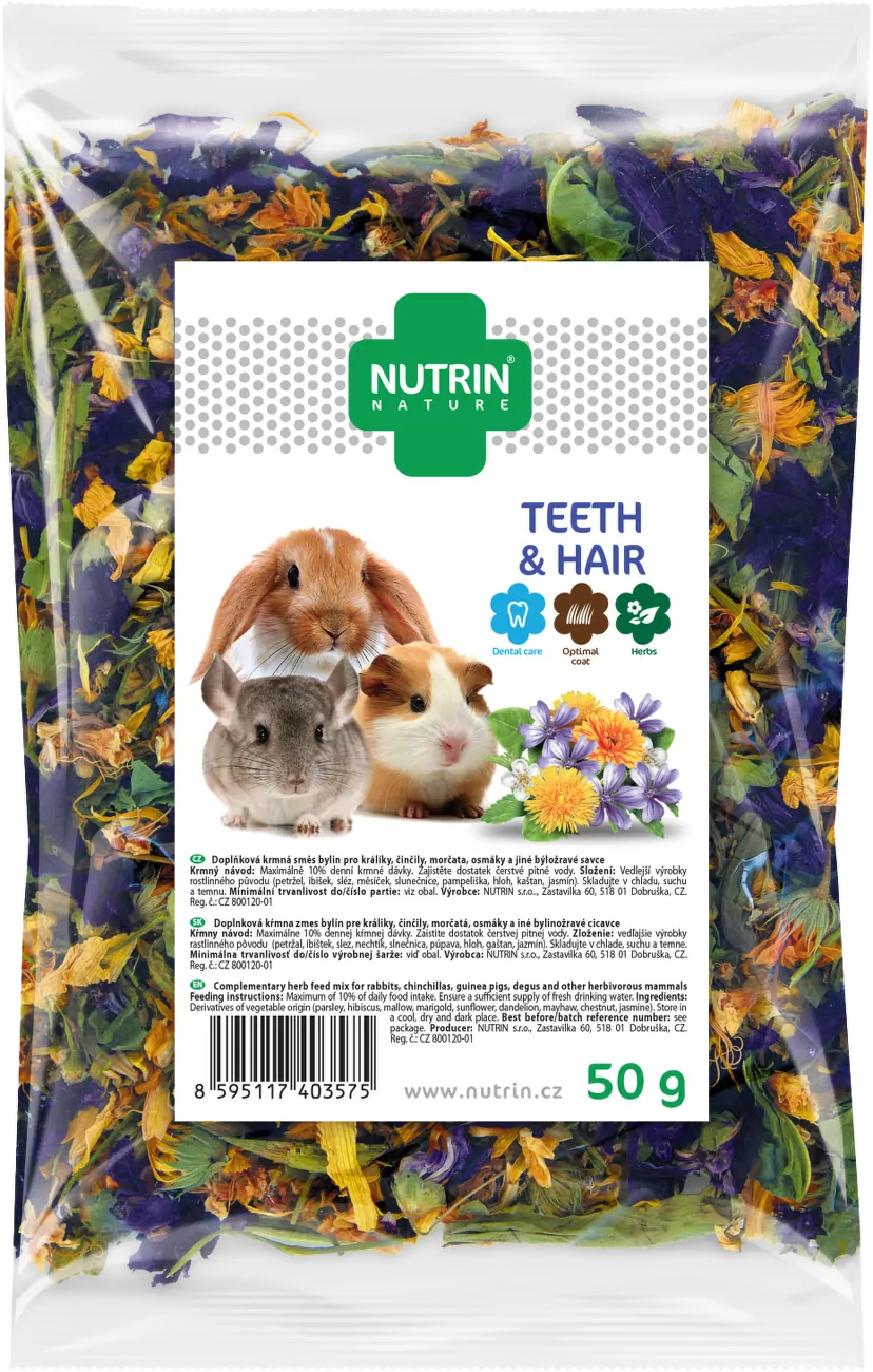 Pamlsek NUTRIN Nature Teeth & Hair pro hlodavce 50g