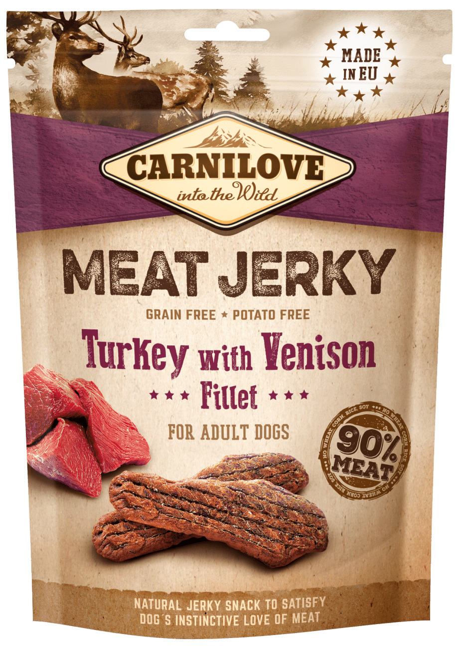 Pamlsky Carnilove Jerky Turkey with Venison Fillet 100g