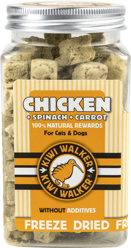Pamlsky Kiwi Walker Snack mrazem sušené kuře, špenát a mrkev 65g
