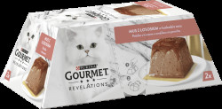 Paštika Gourmet Revelations s lososem a omáčkou 2×57 g