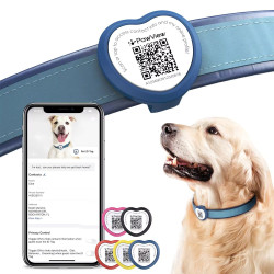 PawView chytrá známka pro psy a kočky srdce - Modrá | P54830