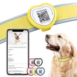PawView chytrá známka pro psy a kočky srdce - žlutá | P54829