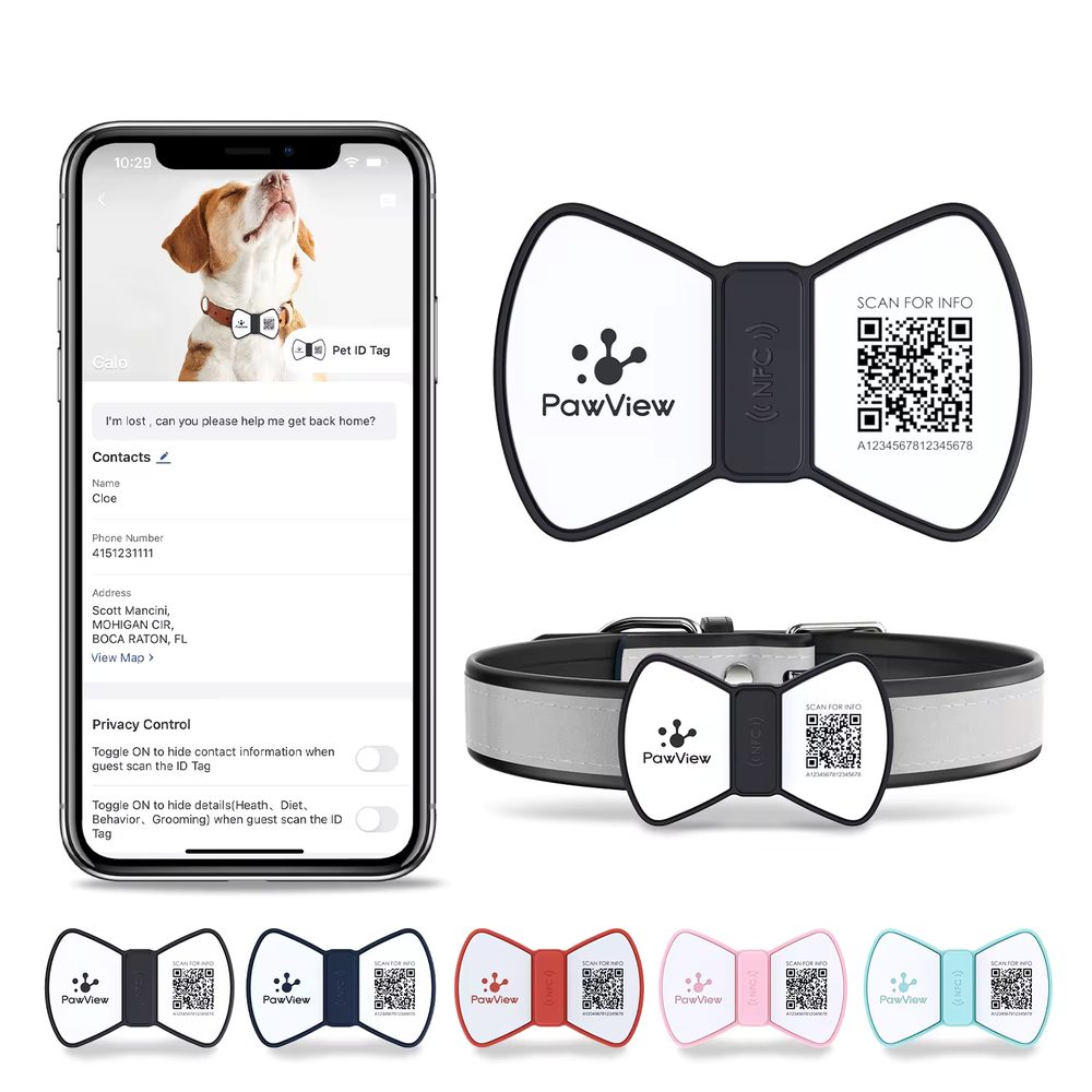 PawView chytrá známka pro psy pánský motýlek - Modrá | P54837