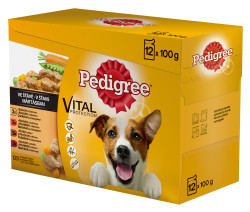 Pedigree kapsička 12 pack ve vlastní šťávě - čtyři druhy masa