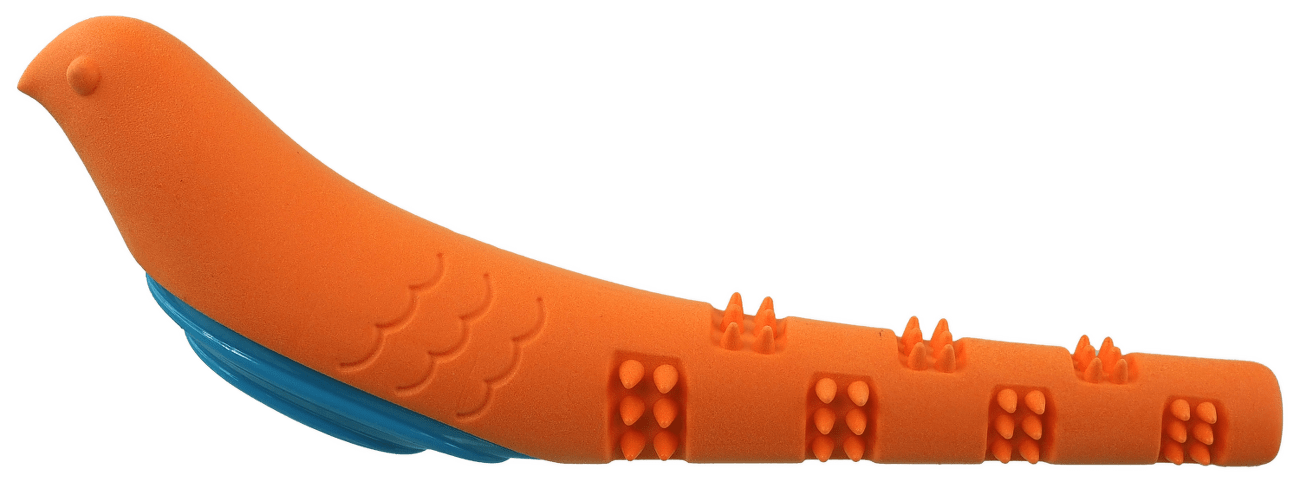 Pískací pták Dog Fantasy oranžovo-modrý 32cm
