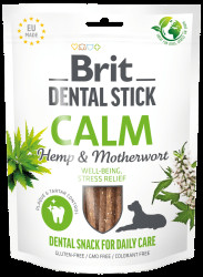 Pochoutka Brit Dental stick na uklidnění konopí a srdečník 7ks