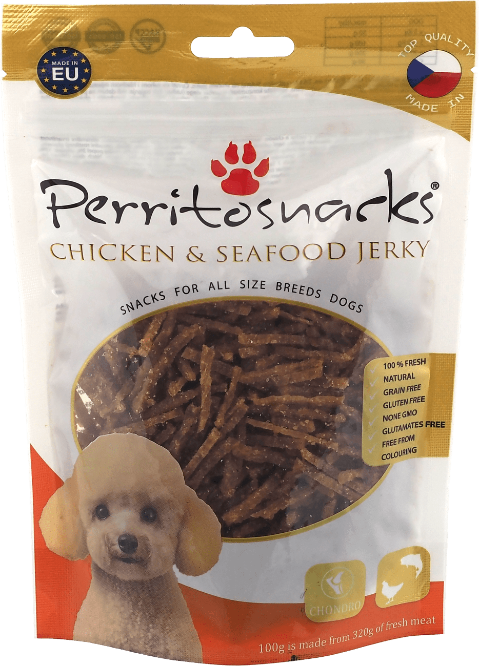 Pochoutka Perrito Chicken & Seafood jerky 100g