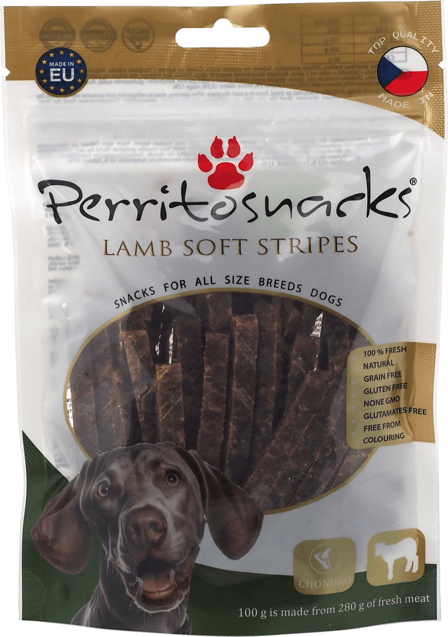 Pochoutka Perrito Lamb Soft stripes 100g