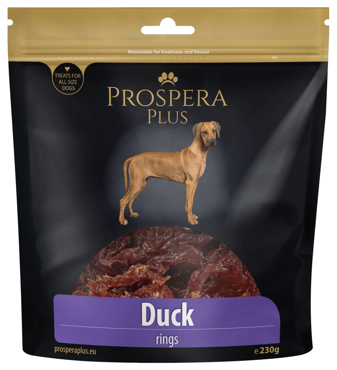 Pochoutka Prospera Plus kachní kroužky 230g