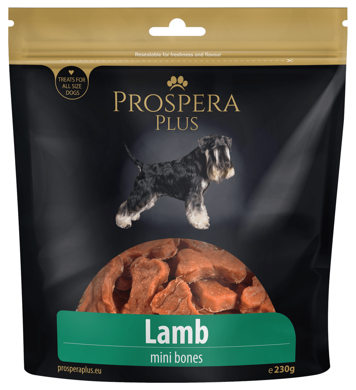 Pochoutka Prospera Plus mini kosti z jehněčího masa 230g