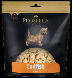 Pochoutka Prospera Plus tresčí kostky 230g