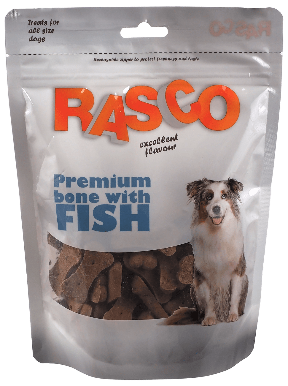 Pochoutka Rasco Masová kost premium s rybou 5cm 250g