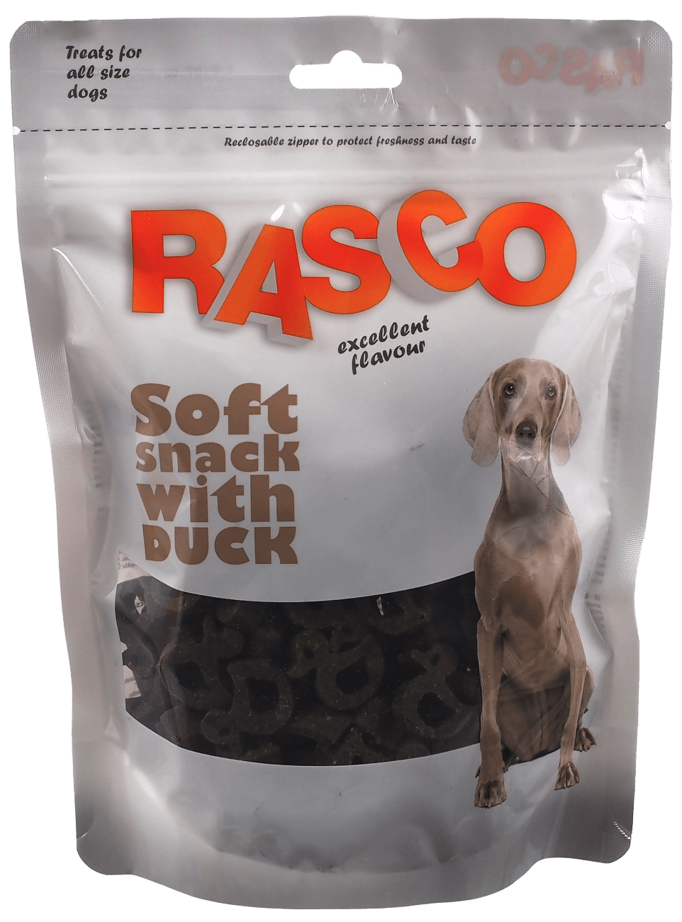 Pochoutka Rasco Měkký pamlsek s kachním 3cm 400g