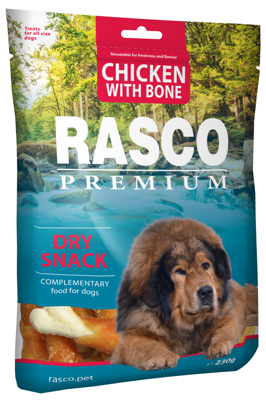 Pochoutka Rasco Premium kosti obalené kuřecím masem 230g