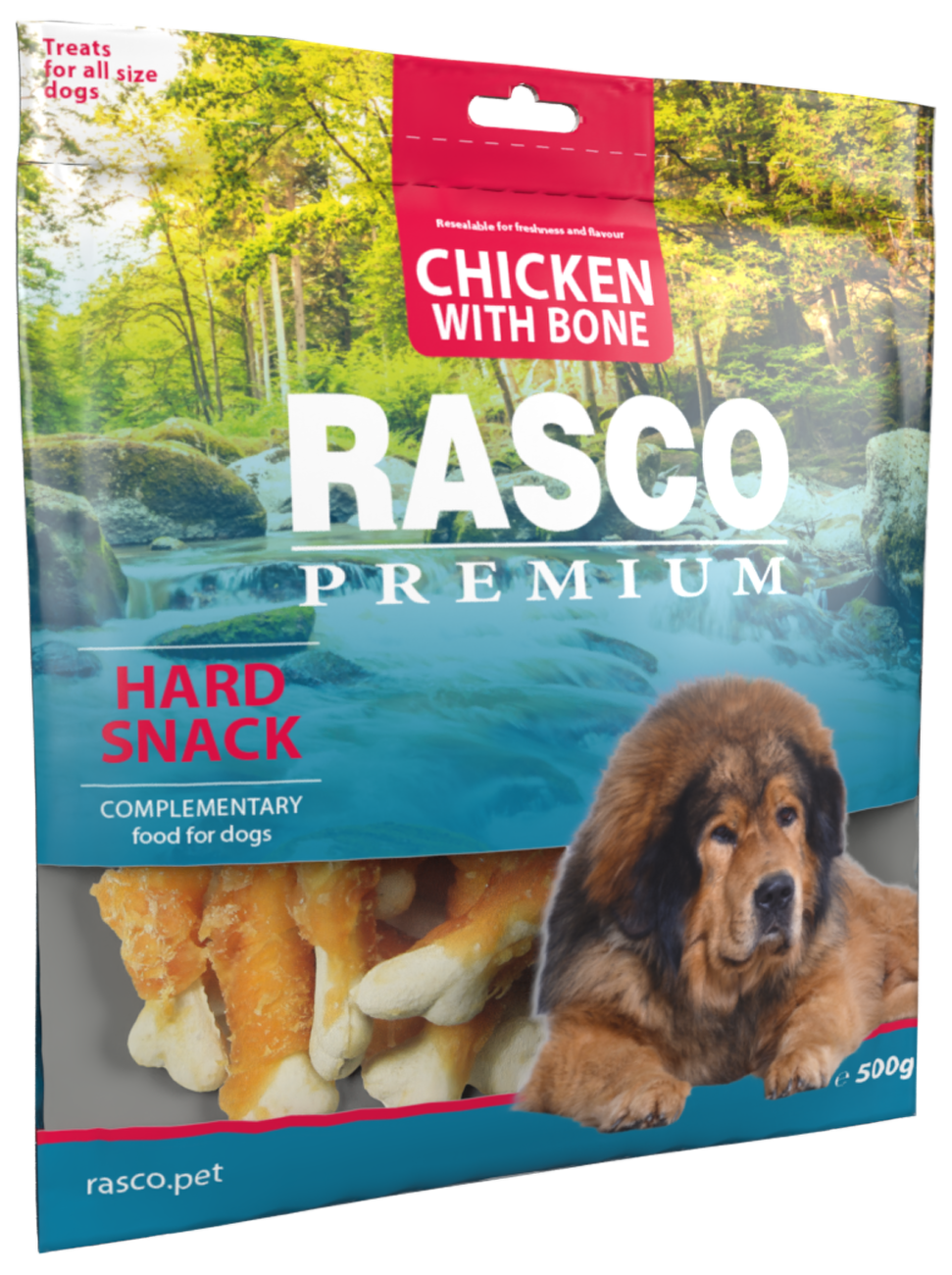 Pochoutka Rasco Premium kosti obalené kuřecím masem 500g