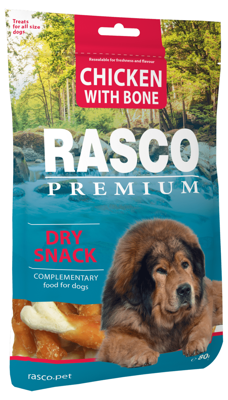 Pochoutka Rasco Premium kosti obalené kuřecím masem 80g