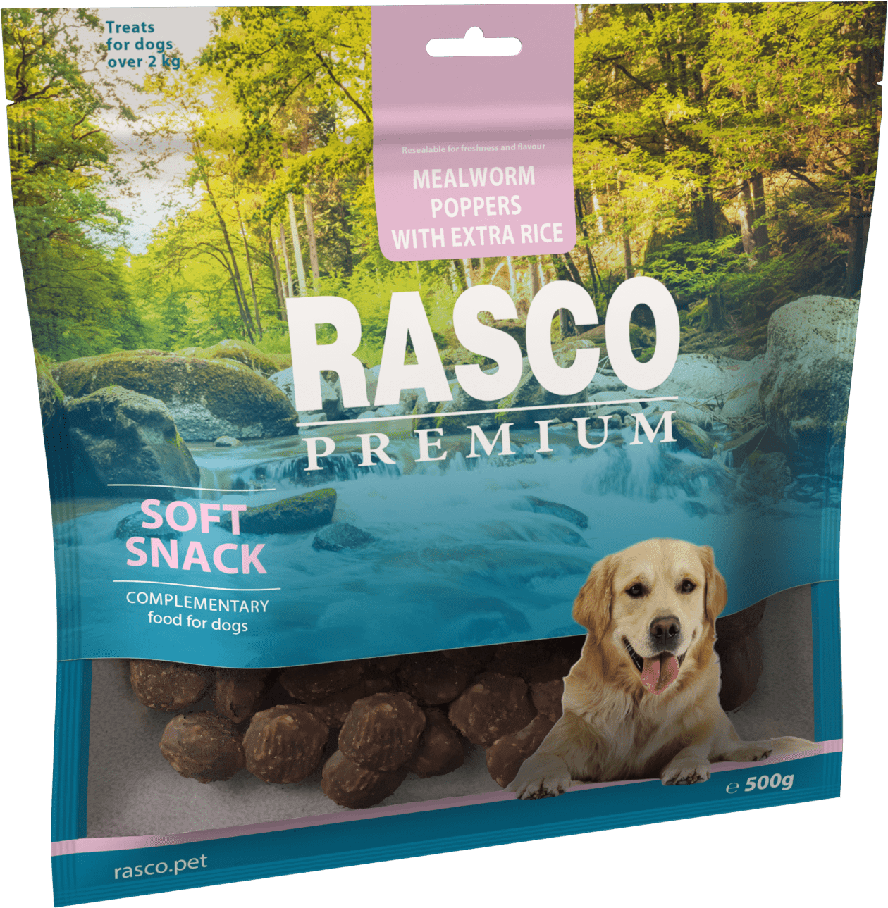 Pochoutka Rasco Premium mouční červi a extra rýže 500g