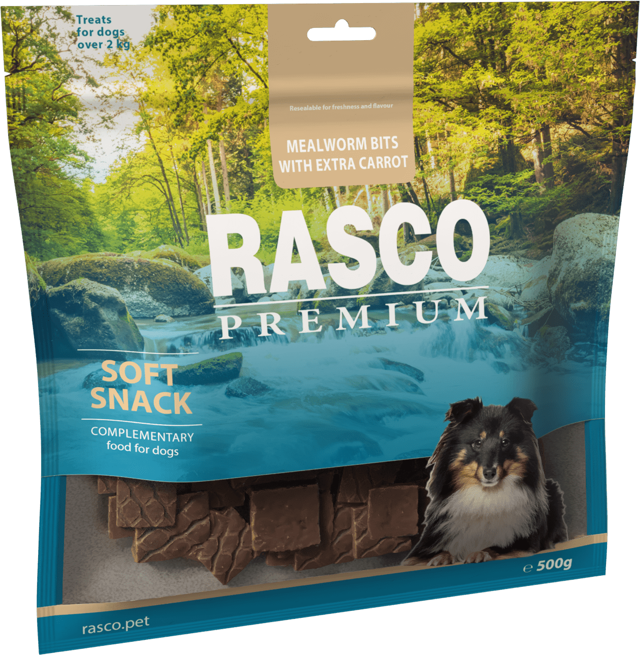 Pochoutka Rasco Premium mouční červi s extra mrkví 500g