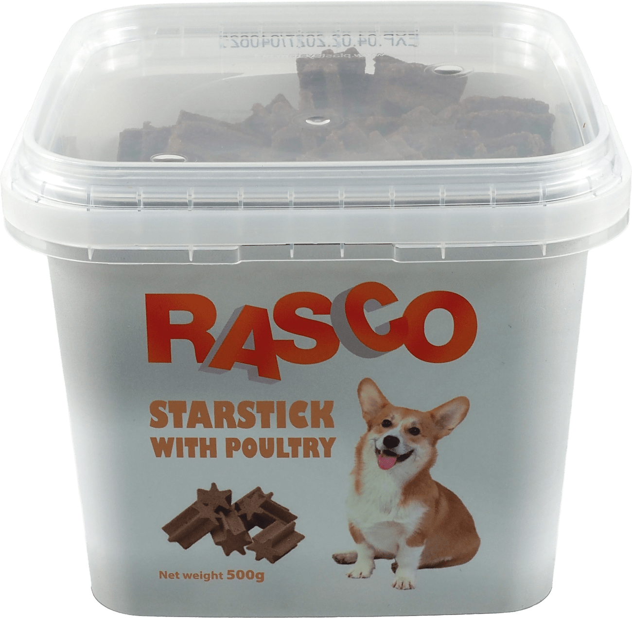 Pochoutka Rasco tyčinky ve tvaru hvězdy s drůbežím 3cm 500g