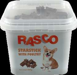 Pochoutka Rasco tyčinky ve tvaru hvězdy s drůbežím 3cm 500g