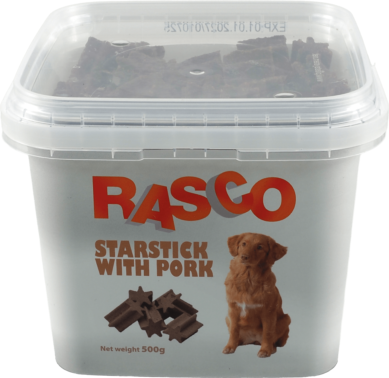 Pochoutka Rasco tyčinky ve tvaru hvězdy s vepřovým 3cm 500g