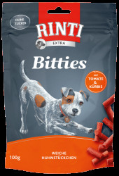 Pochoutka RINTI Extra Bitties kuře+ rajče + dýně 100g