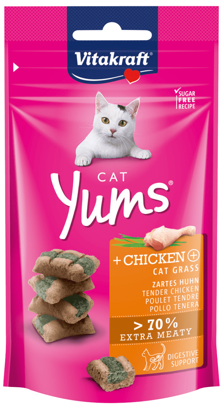 Pochoutka Vitakraft Cat Yums kuře s kočičí trávou 40g
