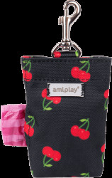 Pouzdro na sáčky na psí exkrementy Amiplay BeHappy Cherry 6 × 2 × 11 cm
