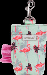 Pouzdro na sáčky na psí exkrementy Amiplay BeHappy Flamingo 6 × 2 × 11 cm