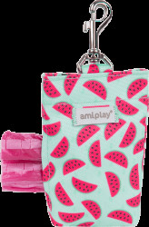 Pouzdro na sáčky na psí exkrementy Amiplay BeHappy Watermelon 6 × 2 × 11 cm