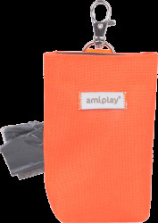 Pouzdro na sáčky na psí exkrementy Amiplay Samba oranžové 6 × 2 × 11 cm