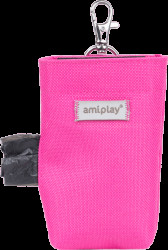 Pouzdro na sáčky na psí exkrementy Amiplay Samba růžové 6 × 2 × 11 cm