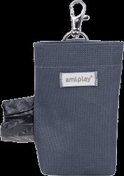 Pouzdro na sáčky na psí exkrementy Amiplay Samba šedé 6 × 2 × 11 cm