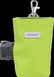 Pouzdro na sáčky na psí exkrementy Amiplay Samba zelené 6 × 2 × 11 cm