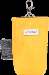 Pouzdro na sáčky na psí exkrementy Amiplay Samba žluté 6 × 2 × 11 cm