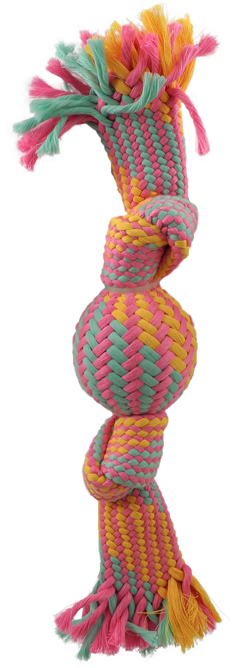 Přetahovadlo Dog Fantasy s míčkem vzor 1, 2 knoty 40cm