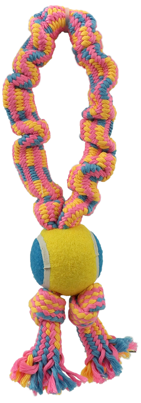 Přetahovadlo Dog Fantasy + tenisák vzor 2, 2 knoty 32cm