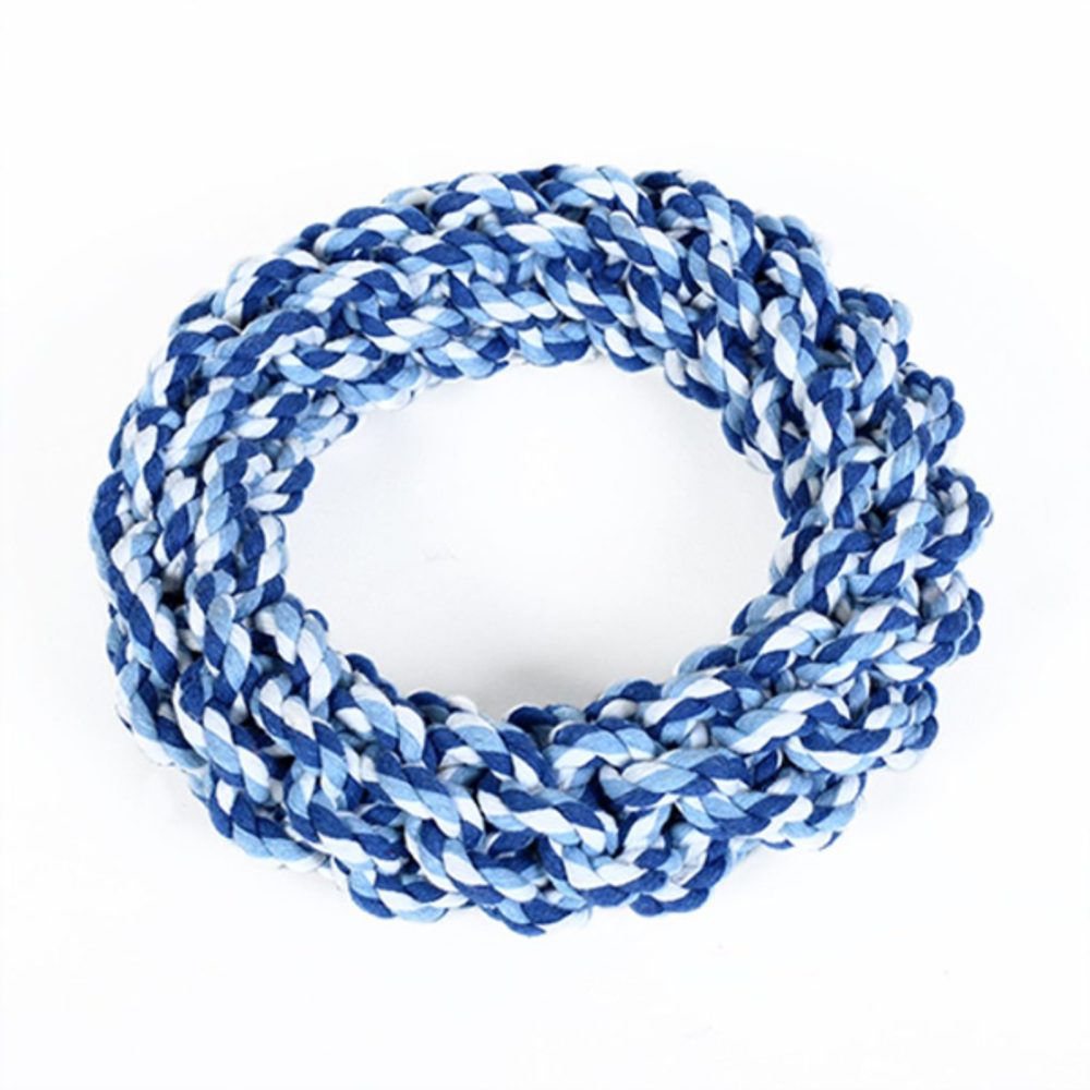 Přetahovadlo Reedog kruh modrá, pletená hračka, 19 cm | P53843