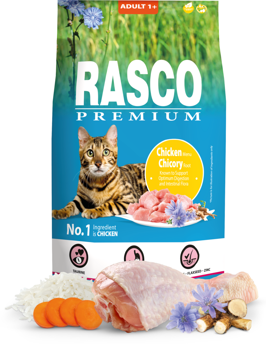 Rasco Premium Cat Adult, Chicken, Chicori Root 7,5kg
