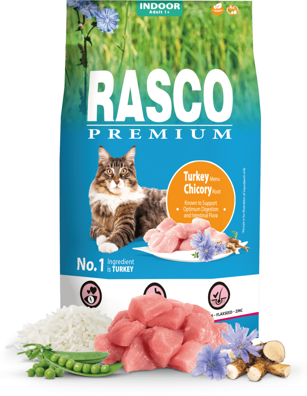 Rasco Premium Cat Indoor, Turkey, Chicori Root 2kg
