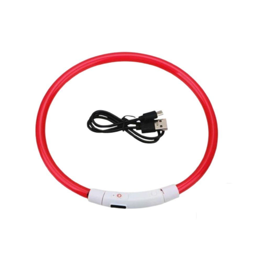 Reedog Full Light USB dobíjecí svítící obojek pro psy a kočky - červená - S | P45836