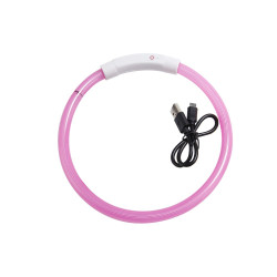 Reedog Full Light USB dobíjecí svítící obojek pro psy a kočky - růžová - M