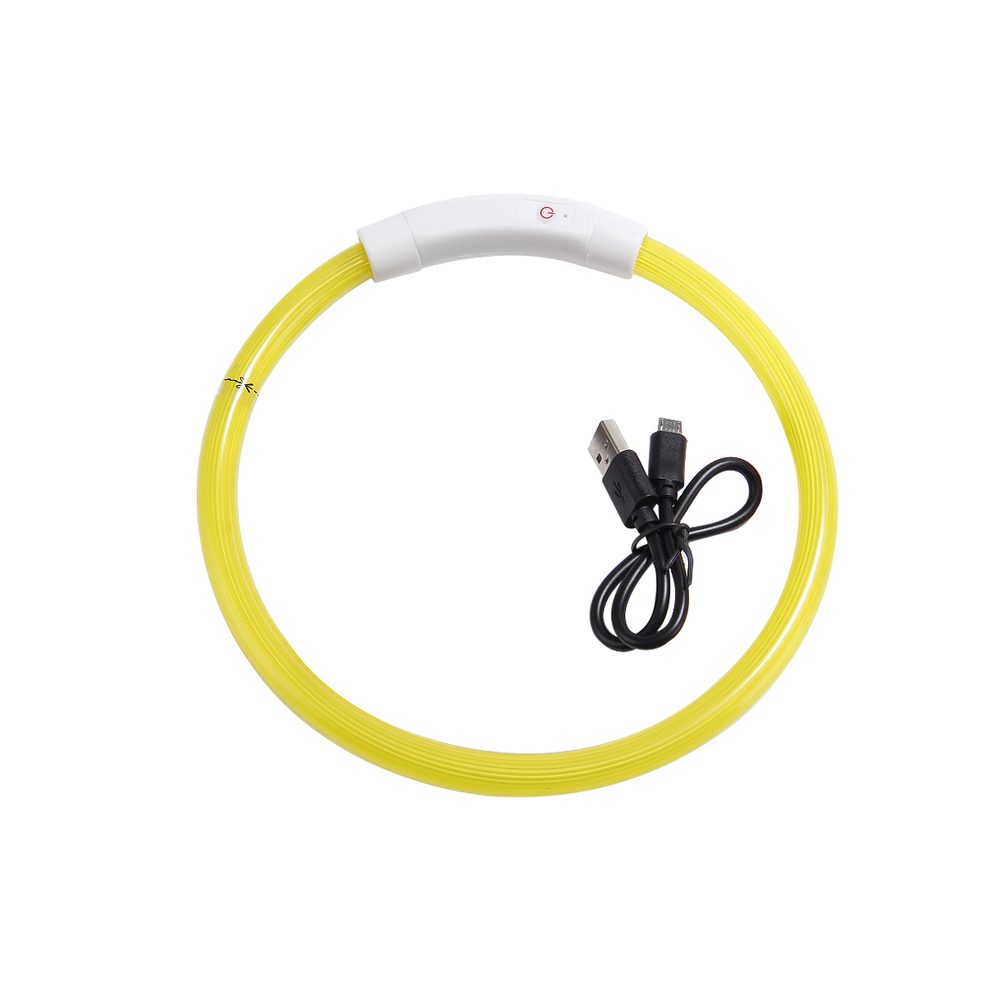 Reedog Full Light USB dobíjecí svítící obojek pro psy a kočky - žlutá - M