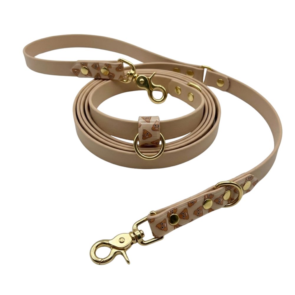 Reedog přepínací vodítko béžové hovínka Biothane 3m | Vodítka pro psy