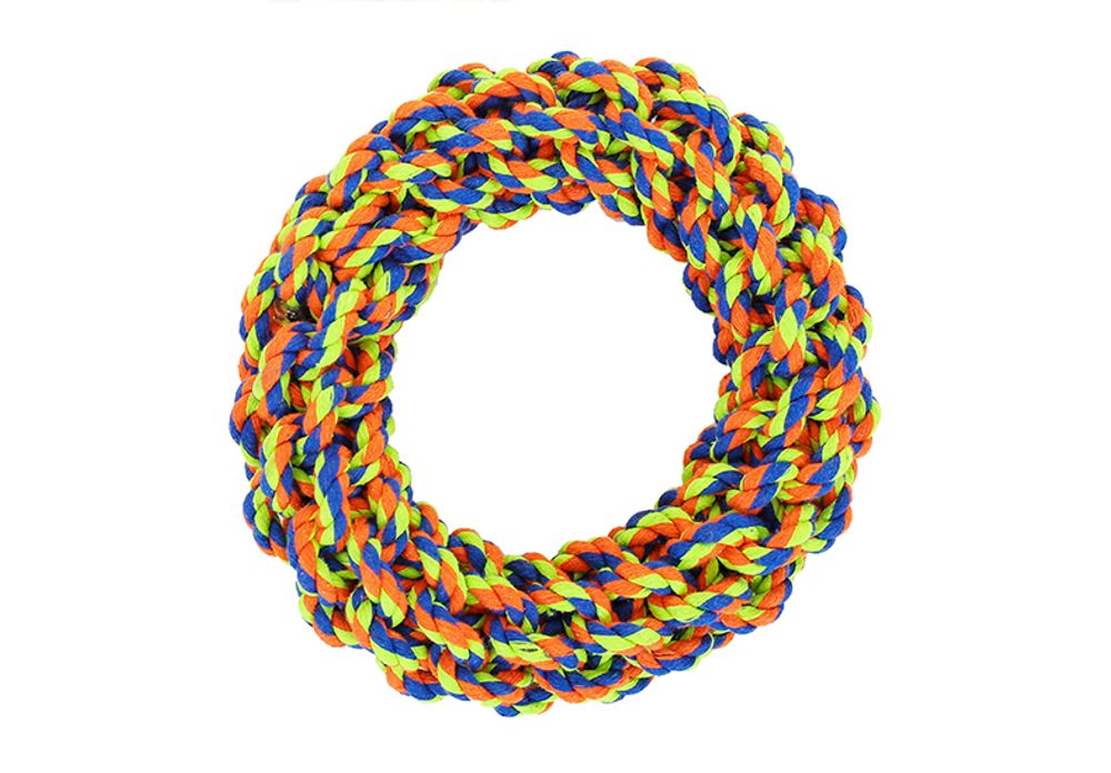 Reedog přetahovadlo kruh žlutý, pletená hračka pro psy, 19 cm